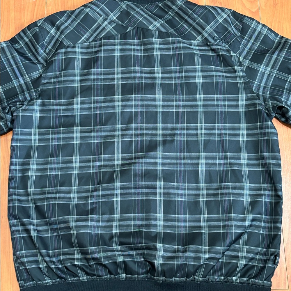 Oakley Black and Gray Plaid Bomber Jacket - Size Large - Picture 4 of 7